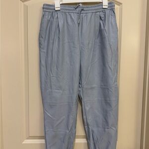 Zara Women’s Light Blue Faux Leather Joggers Size XS